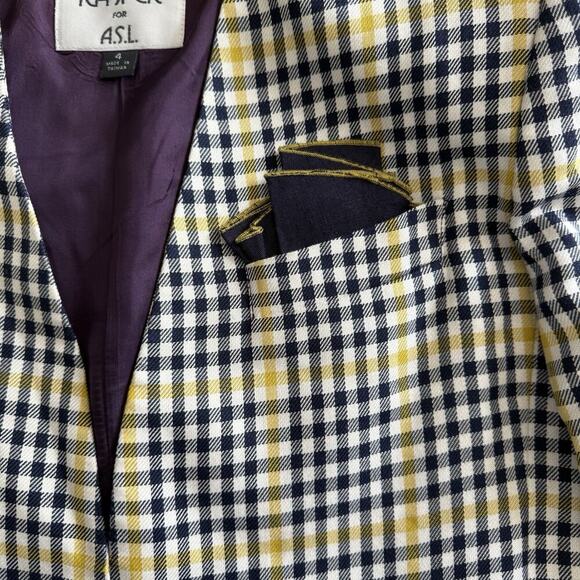 Clueless ASO Cher Alt Plaid Blazer Sz 4/S Light Academia Old Money Classic Prep - Picture 6 of 15